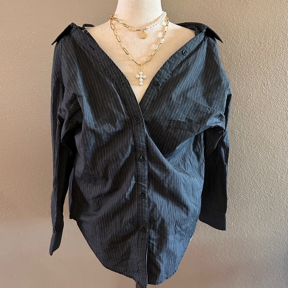 Striped relaxed long sleeve top - Picture 5 of 8